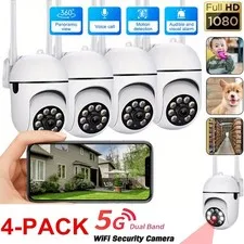 4-Pack Wireless 5G WiFi Security Camera System Smart Outdoor Night Vision 1080P