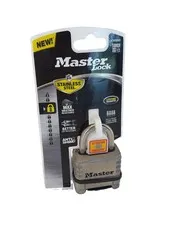 Master Lock Resettable Combination Padlock 174SSD Stainless Steel 4 Dial Outdoor