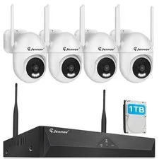 JENNOV 5MP Wireless Security IP Camera System 10CH NVR Outdoor Two‑Way Audio Kit