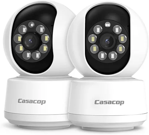 2PCS Smart Security Camera - 2K Home Security Camera, Pan & Tilt 2.4Ghz Indoor,