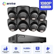 ANNKE 5MP Lite 8CH DVR Color 1080P Security Camera System Outdoor AI Detection