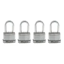 Heavy Duty Outdoor Padlock with Key, 1-3/4 In. Wide, 1-1/2 In. Shackle, 4 Pack