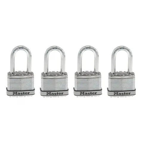 Heavy Duty Outdoor Padlock with Key, 1-3/4 In. Wide, 1-1/2 In. Shackle, 4 Pack
