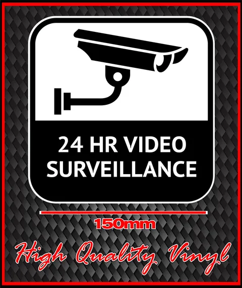 CCTV WARNING SIGN STICKER 24 HOUR VIDEO SURVEILLANCE BRAND NEW STYLE 4