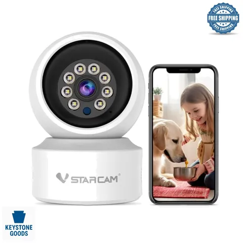 1080P WiFi Indoor Security Camera with 360° Pan/Tilt & Night Vision