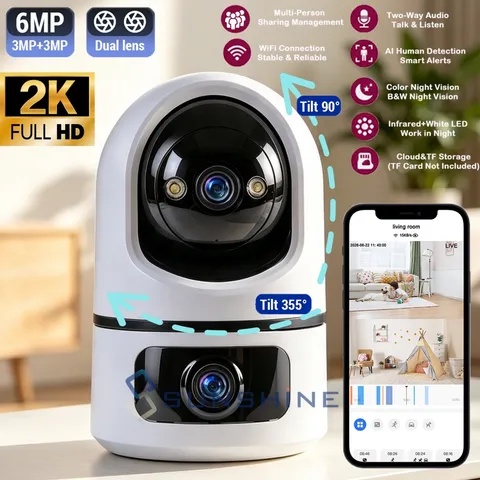 Camara De Seguridad WIFI 360° Para Casa doble lente cámara de red PTZ inteligent