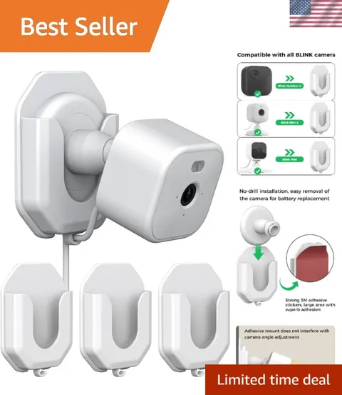 Versatile Adhesive Mount Bracket Pack for Blink Mini 2K & Indoor/Outdoor Cameras