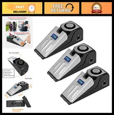 2 in 1 Portable Door Stopper & Security Alarm - 120dB Loud Alert - 3 Pack