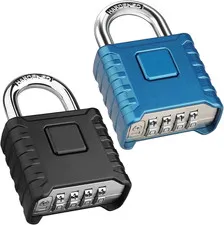 2 Pack Large Combination Lock, Heavy Duty Outdoor Weatherproof Padlock, High Sec