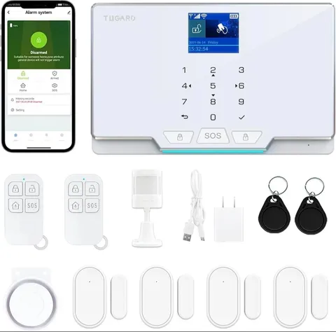 TUGARD Home Smart Security System Wireless Alarm Alexa/Google Compatible w/fobs