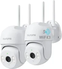 blurams 2Pack Security Cameras Outdoor Wired, 2K 360° PTZ Outdoor Security Camer