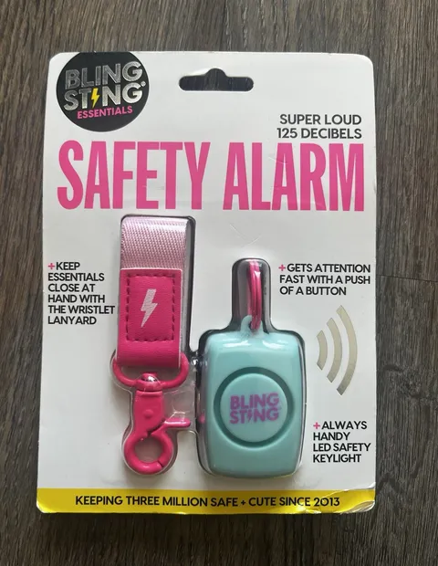 Bling Sting Essentials Panic Alarm 125 dB w/ Lanyard Keyring LED Flashlight