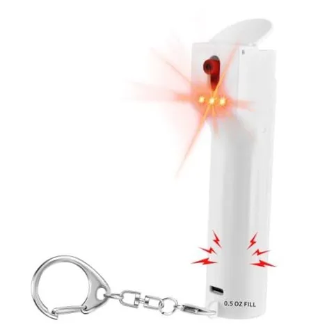 3-in-1 Personal Alarm and Pepper Spray Combo for Women, Red Max Pepper White