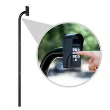 68" Universal Gooseneck Pedestal Post for Gate Opener Keypad, Heavy Duty Stee...