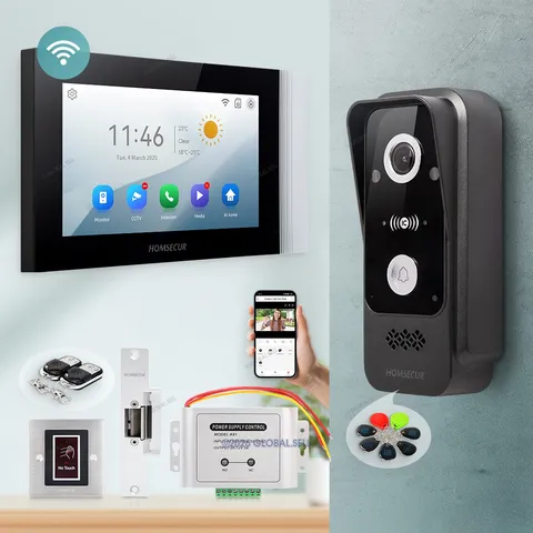 HOMSECUR 7" WIFI HD Video Doorphone Intercom Door Bell Card Access Door Unlock