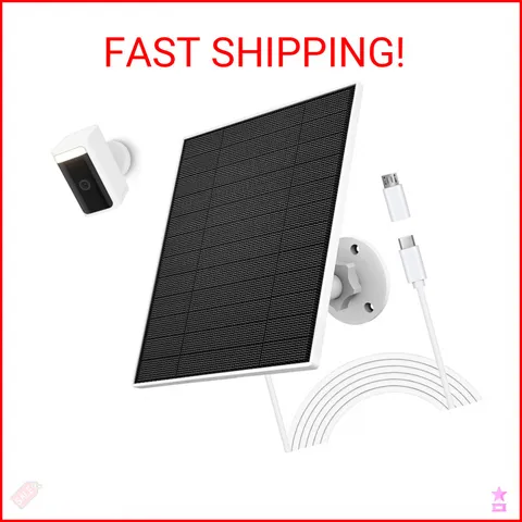 EverExceed 5W Solar Panel Compatible with Wyze Battery Cam Pro, Cam Outdoor V1,