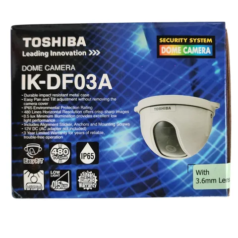NEW Toshiba IK-DF03A-3.6 Analog Mini-Dome Security Camera 3.6mm Lens NIB
