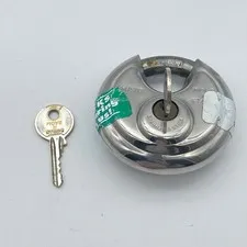Move N Store MP70 Stainless Steel Disc Padlock with 2 Keys Round Storage Lock
