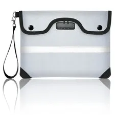 6200F Fireproof Document Bag Lock 11.4x8.3 Inch Zipper Pouch Envelope Silver