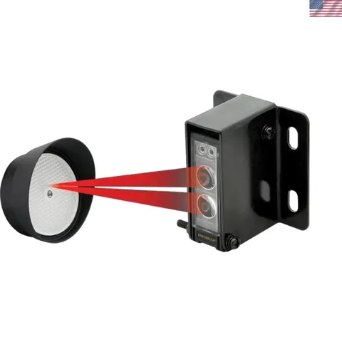 E-936-S45RRGQ Retro Reflective Photoelectric Beam Sensor, 45ft 14m Sensing Ra...
