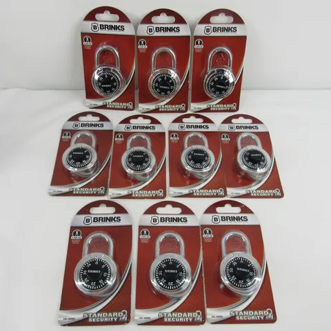 Qty. 10 Brinks Padlock Standard Security 3 Dial Combination Lock  #162-49002