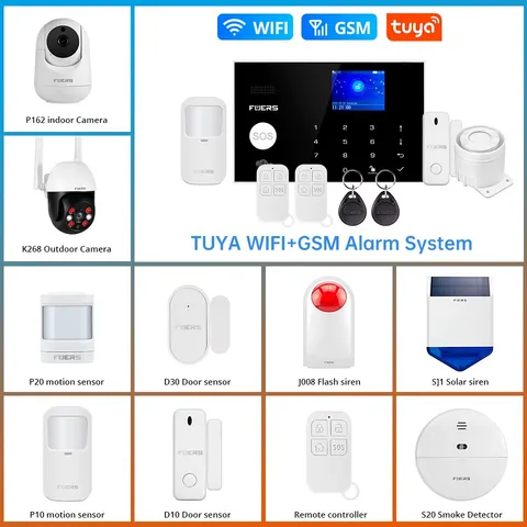 G30 DIY Tuya Smart  WIFI GSM Alarm System Wireless Home Security Alarm System Co
