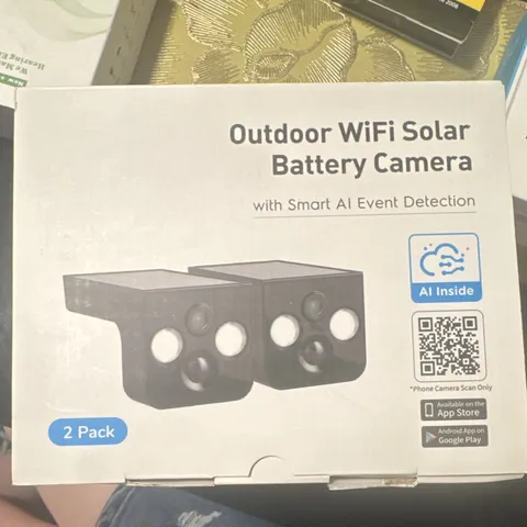 Outdoor WiFi IP Solar/Battery Surveillance Cameras 2K Night Vision 2-Pack