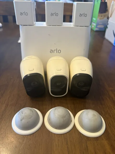 Arlo Pro & Pro 2 3-Camera Wireless Wi-Fi System w/ Base, Charger, Mounts 1080p