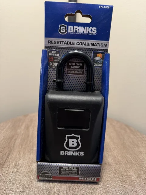 BRINKS Resettable LOCK BOX - Extra Large Storage with Steel Shackle (675-80001)