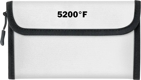 Fireproof Waterproof Document Bag - 3-Layer Insulated Storage Pouch (Grey)