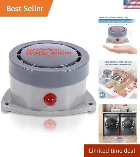 Water Leak Detector 1 Pack, Water Alarm 110DB, Wireless, Waterproof & Battery...