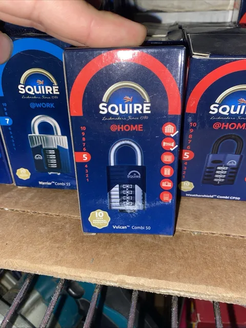 Squire HSQVC50 Vulcan Open Boron Shackle Combination Padlock 50mm Lock Padlock