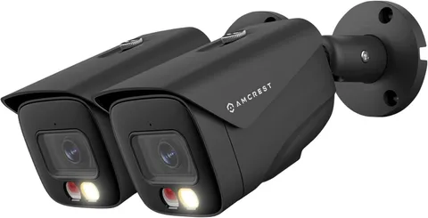 Amcrest 2-Pack UltraHD 4K IP PoE AI Camera, FOV 129°, 49ft Color Nightvision, Se