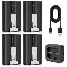 4-Pack 6040mAh Battery with Charger Station with Ring-Doorbell 2/3/3 Plus/4, ...