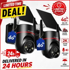 2 PackCellular Security Camera Wireless Outdoor,No WiFi Security Cameras,Solar C