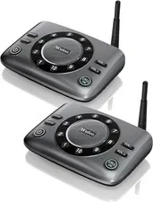 Wuloo Hands-Free Wireless Intercom System - S600-P2 - Pack of 2 - Black