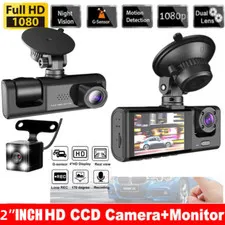 1080P HD Dual Lens Car Dash Cam Front/Rear/Inside Video Recorder Camera G-sensor