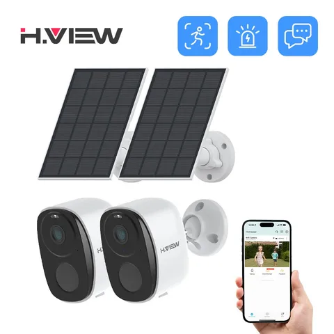 2Pcs PIR Battery Powered Camera Wireless Outdoor 2K 3MP Wifi Security Camera wit