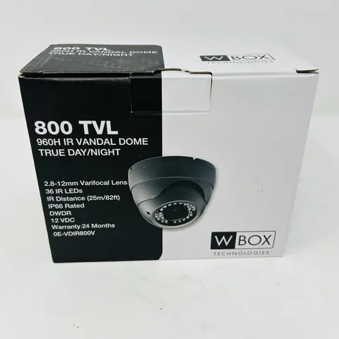 WBox Technologies 800 TVL 960H IR Vandal Dome True Day/Night