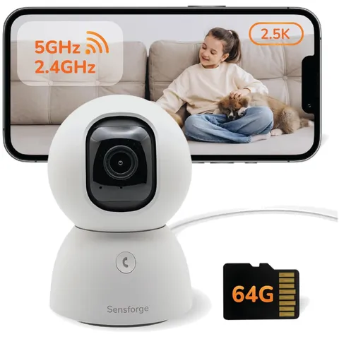 Crystal Clear 2.5K Security Camera, Motion Alerts, 360° View