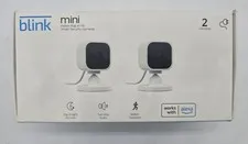 (2 Pack) Blink Mini Indoor Plug-In HD Security Cameras (White) 