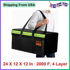 Large Fireproof Document Bag for Home Safe Storage, 24x12x12 In, Large Capacity