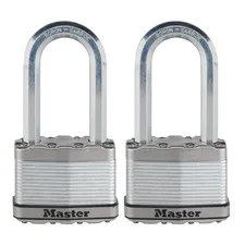 Heavy Duty Outdoor Padlock with Key, 2-1/2 In. Wide, 2-1/2 In. Shackle, 2 Pack