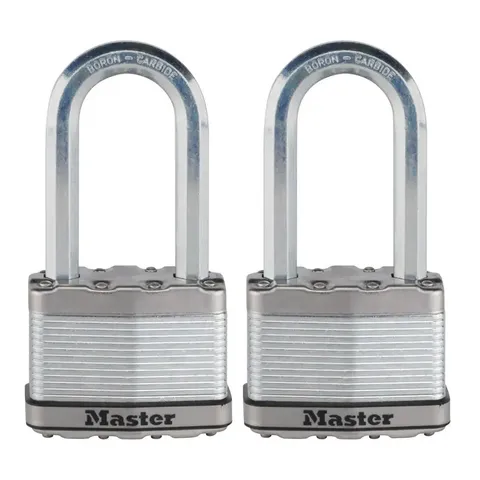 Heavy Duty Outdoor Padlock with Key, 2-1/2 In. Wide, 2-1/2 In. Shackle, 2 Pack