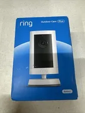 New Ring Outdoor Cam Plus Battery 2K HD Security Camera White