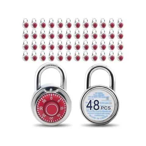 Standard Dial Combination Lock, 2 in. Wide, with Different Combinations, Red ...