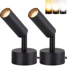 URTOM 2 Pack Dimmable LED Uplights Indoor, 3000K/4000K/5000K Adjustable Black
