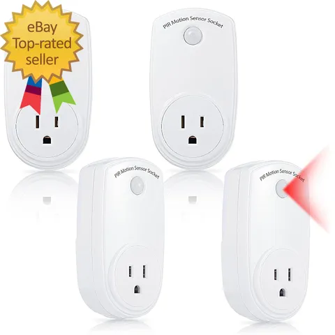 4 Pieces Motion Sensor Sockets Indoor Plug in Sensor Light Control Switch 120