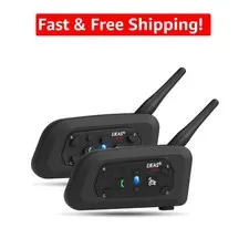 V6 Pro Motorcycle Bluetooth Intercom – 1200M Range, Waterproof & Noise Cancel...