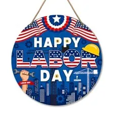 Happy Labor Day Decorations for Front Door Home Outdoor, Patriotic Labor Day